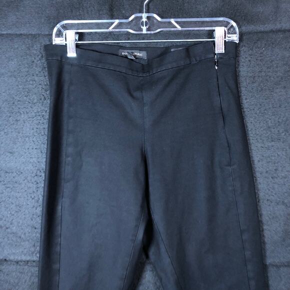 Banana Republic Womens Pants Black Devon Mid Rise Pull On Side Zip Stretch 6 - Picture 2 of 11